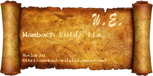 Wambach Eulália névjegykártya